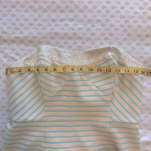 NWT Lilly Pulitzer Remi Striped Strapless Size 8 Dress in Cream and Turquoise - Picture 5 of 8